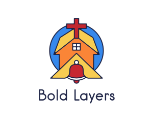 Geometric Church Bell logo design