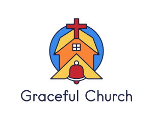 Geometric Church Bell logo design