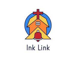 Geometric Church Bell logo design