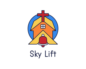 Geometric Church Bell logo design