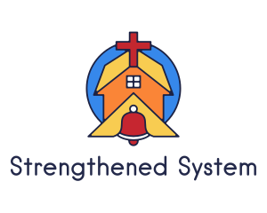 Geometric Church Bell logo design