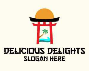 Japanese Shrine Beach  Logo