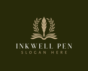 Quill Pen Book logo design