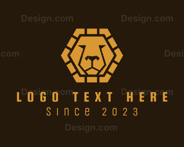 Golden Lion Safari Hexagon Logo