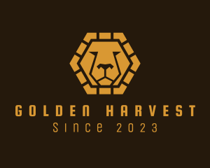 Golden Lion Safari Hexagon logo design