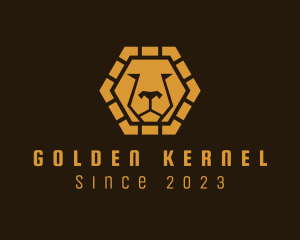 Golden Lion Safari Hexagon logo design