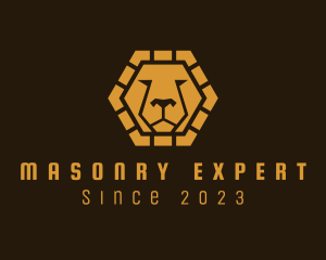 Golden Lion Safari Hexagon logo design