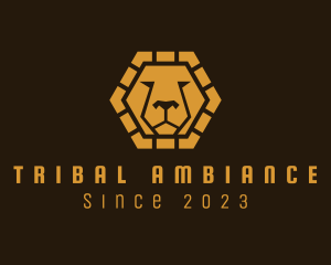 Golden Lion Safari Hexagon logo design