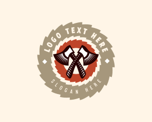 Lumberjack Carpentry Axe logo