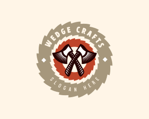 Lumberjack Carpentry Axe logo design