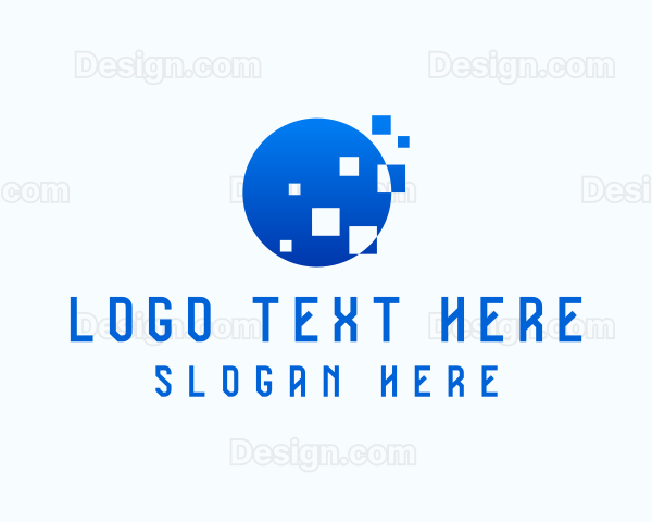 Blue Pixel Circle Logo