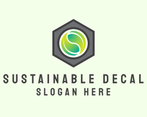 Sustainable Hexagon Leaf logo design