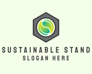 Sustainable Hexagon Leaf logo design