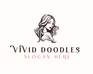 Woman Hairdresser Stylist logo design