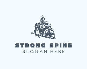 Strong Barbarian Sword logo design