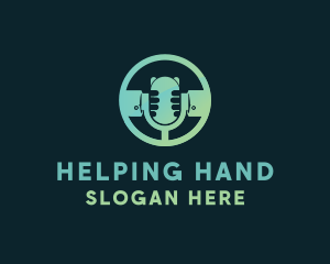 Hand Microphone Podcast logo design