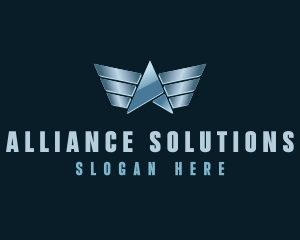 Metallic WingsLetter A logo design