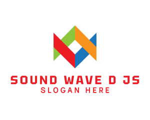 Multicolor Geometric Wave logo design