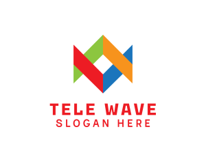 Multicolor Geometric Wave logo design