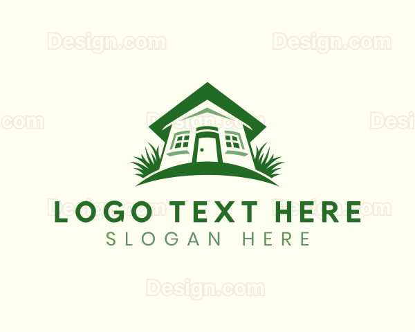 House Lawn Landscaping Logo