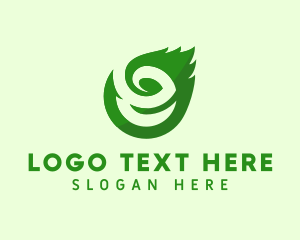 Eco Leaf Letter E Logo