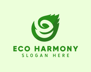 Eco Leaf Letter E logo design