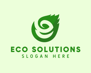 Eco Leaf Letter E logo design