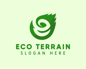 Eco Leaf Letter E logo design