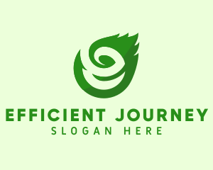 Eco Leaf Letter E logo design