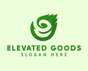 Eco Leaf Letter E logo design