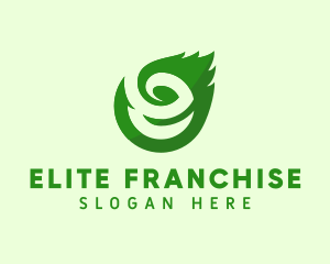 Eco Leaf Letter E logo design