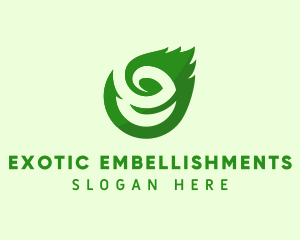 Eco Leaf Letter E logo design