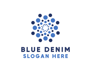 Blue Bubble Flower logo design