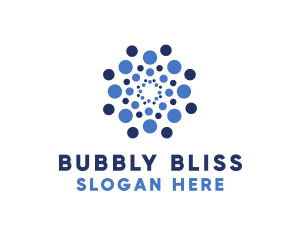 Blue Bubble Flower logo design