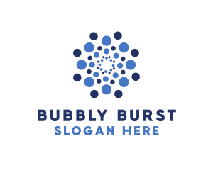 Blue Bubble Flower logo design