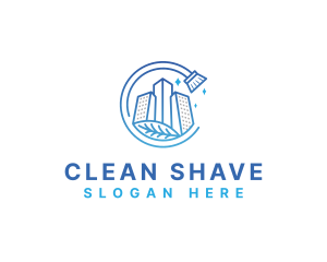 Building Broom Cleaning logo design