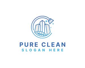 Building Broom Cleaning logo design