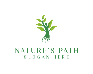 Human Tree Plant logo design