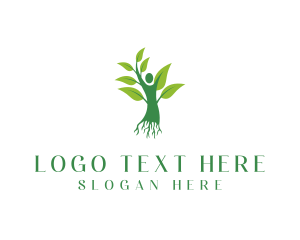 Roots - Human Tree Plant logo design