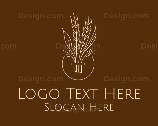 Minimalist Wheat Grain Logo