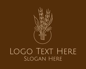 Minimalist Wheat Grain  logo design