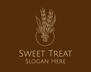 Minimalist Wheat Grain  Logo