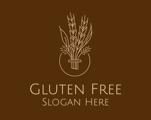 Minimalist Wheat Grain  logo