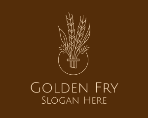 Minimalist Wheat Grain  logo design