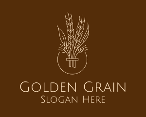 Minimalist Wheat Grain  logo