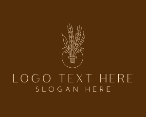 Minimalist Wheat Grain  logo