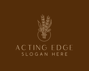 Minimalist Wheat Grain  logo design