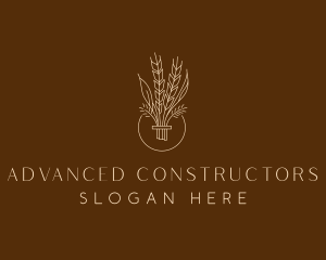 Minimalist Wheat Grain  logo design