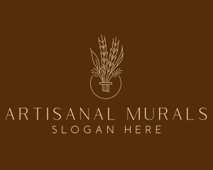 Minimalist Wheat Grain  logo design