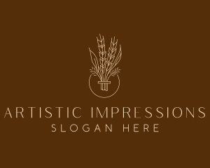 Minimalist Wheat Grain  logo design